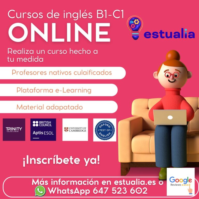 Cursos online de inglés que ofrecemos en nuestra academia de inglés online Estualia. Aptis (Global Network Member), Trinity, Cambridge y Oxford.