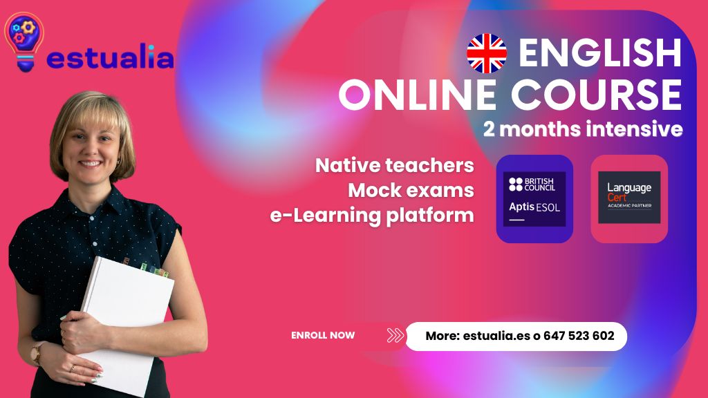 Cursos online de inglés que ofrecemos en nuestra academia de inglés online Estualia. Aptis (Global Network Member), Trinity, Cambridge, LanguageCert y Oxford ES