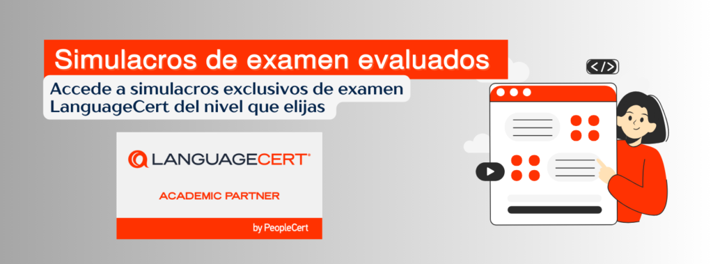 Simulacros autocorregidos multinivel LanguageCert. Cursos online de inglés que ofrecemos en nuestra academia de inglés online Estualia. Aptis ESOL (Global Network Member), Trinity, Cambridge, LanguageCert y Oxford.